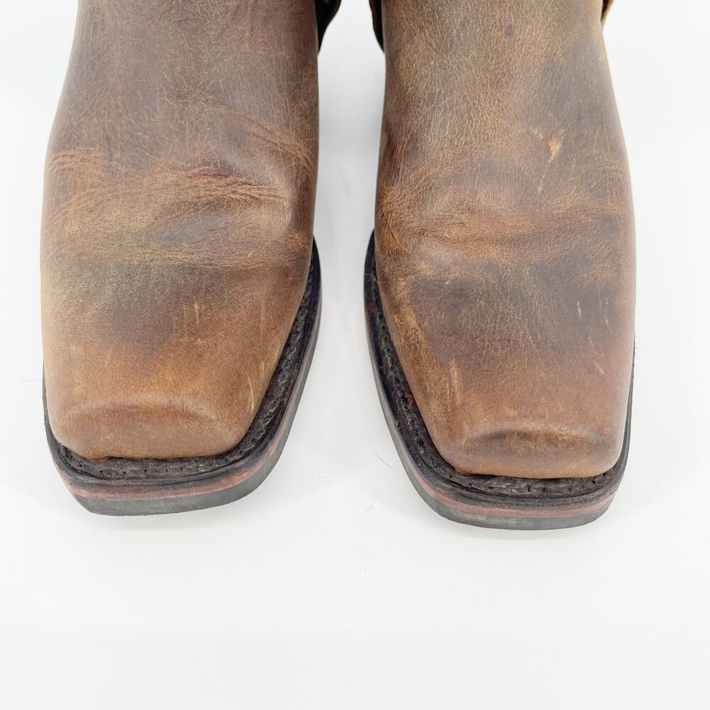 Frye Brown Leather Harness Heeled Boots - Picture 8 of 12